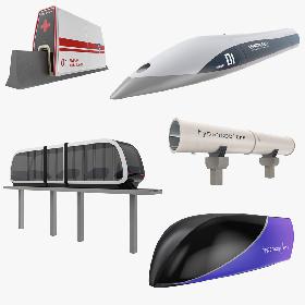 3D Modern Transit System Collection model